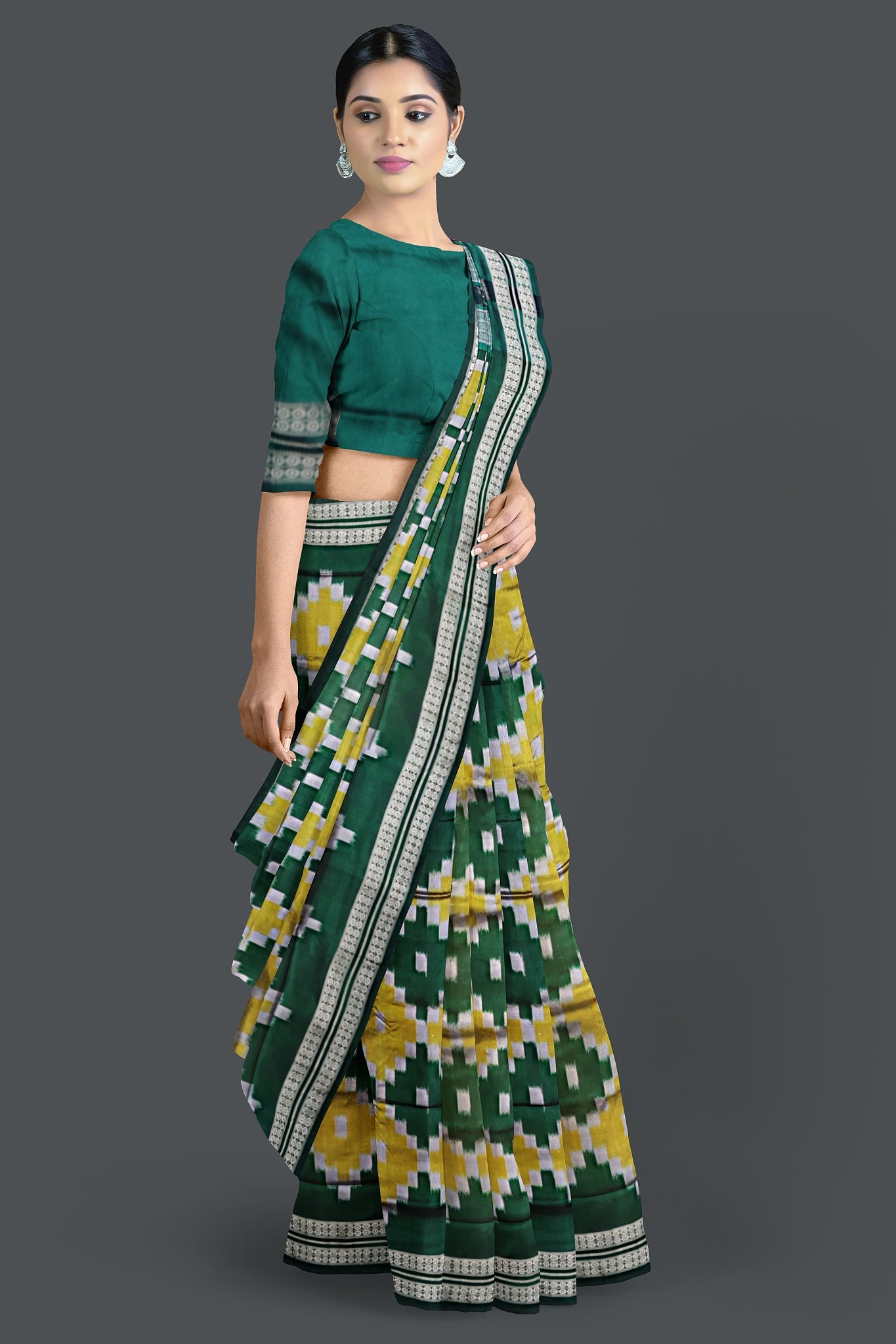 Yellow and Green Body Pasapalli Saree