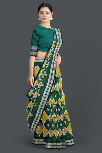 Yellow and Green Body Pasapalli Saree