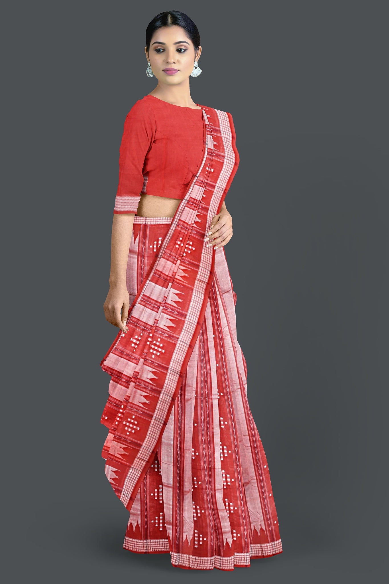 Rust And Tan Pata Bapta Saree