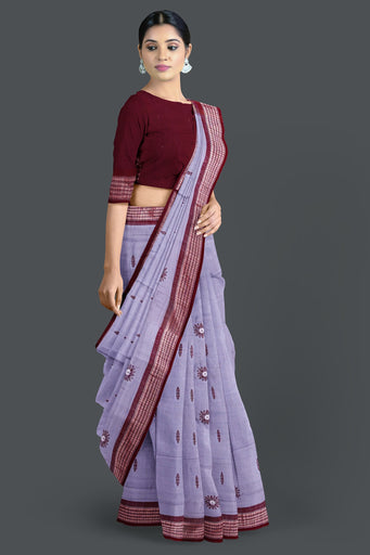 Dark Grey Padam Bomaki Saree