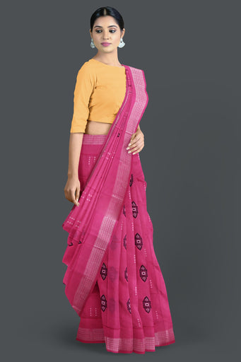 Pink Bomkai Saree