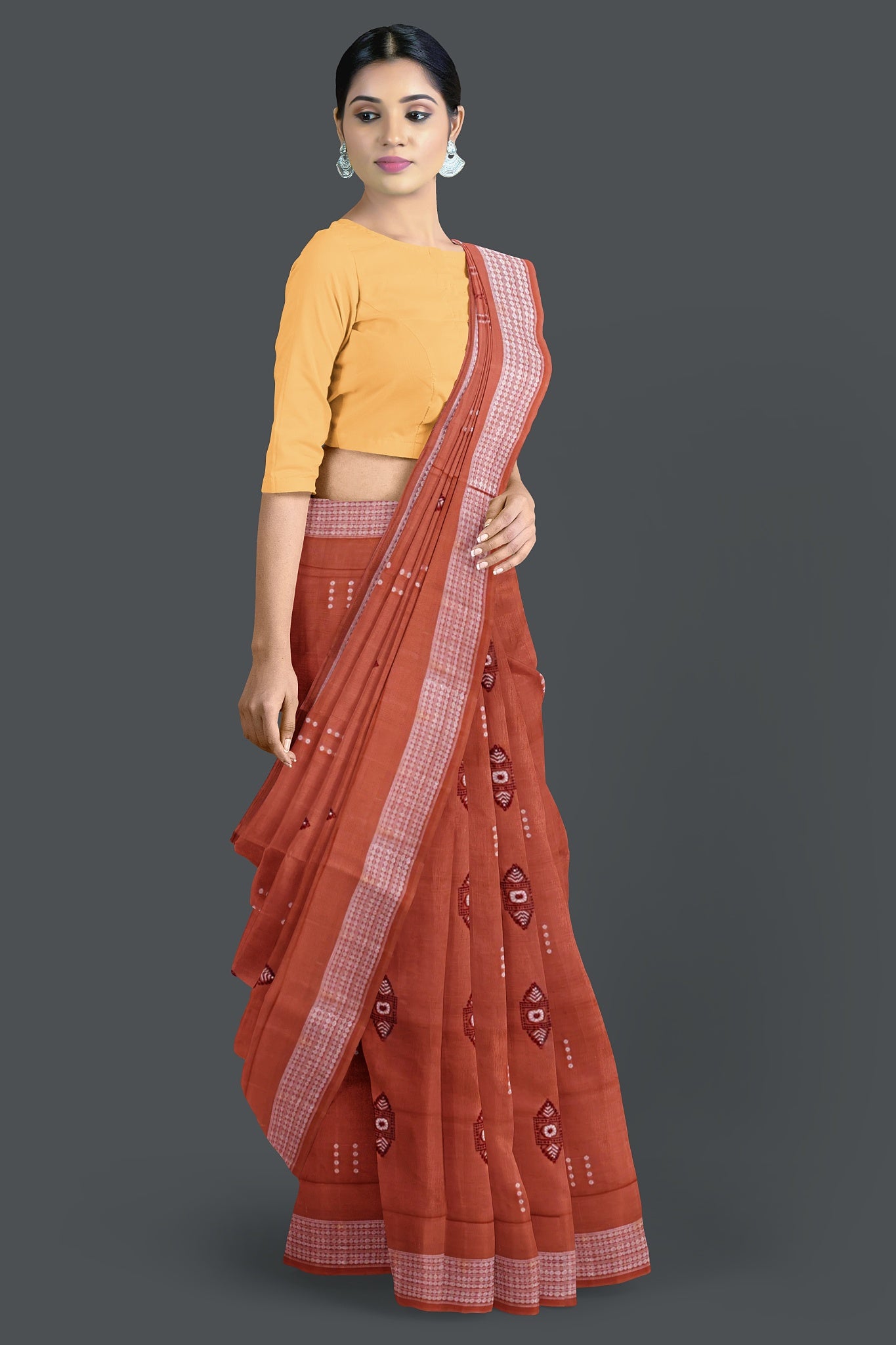 Chocklate Brown Bomkai Saree