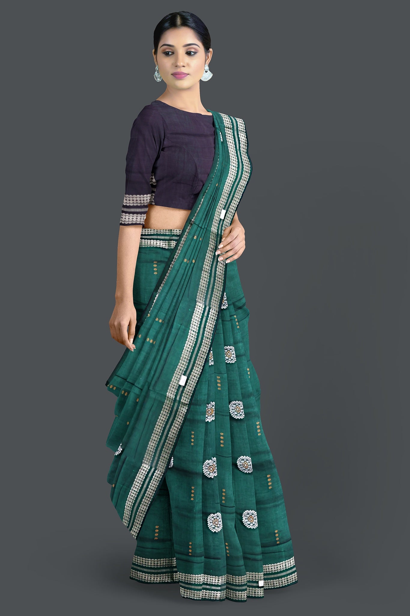 Green Bomkai Saree