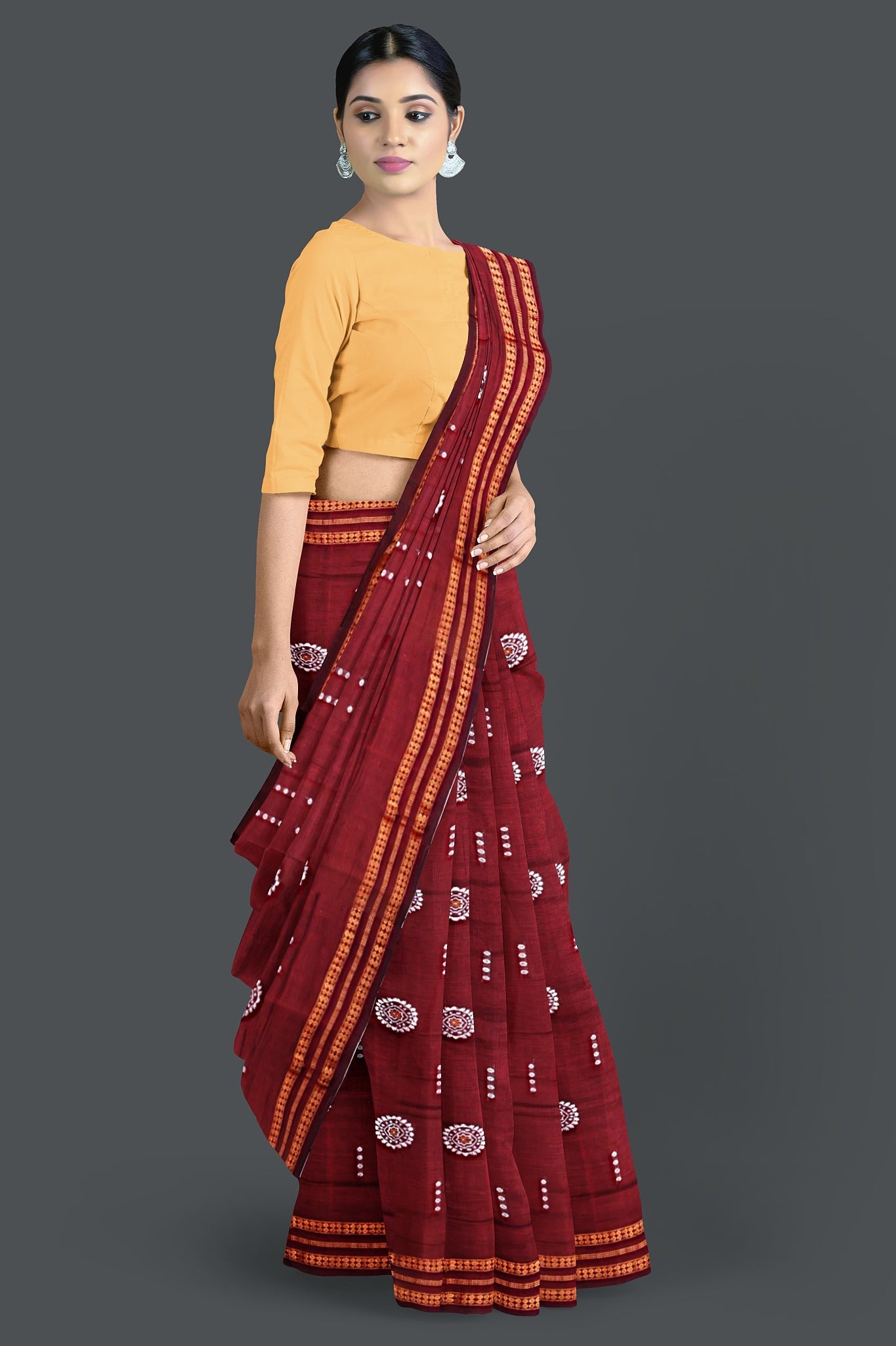 Maroon Bomkai Saree