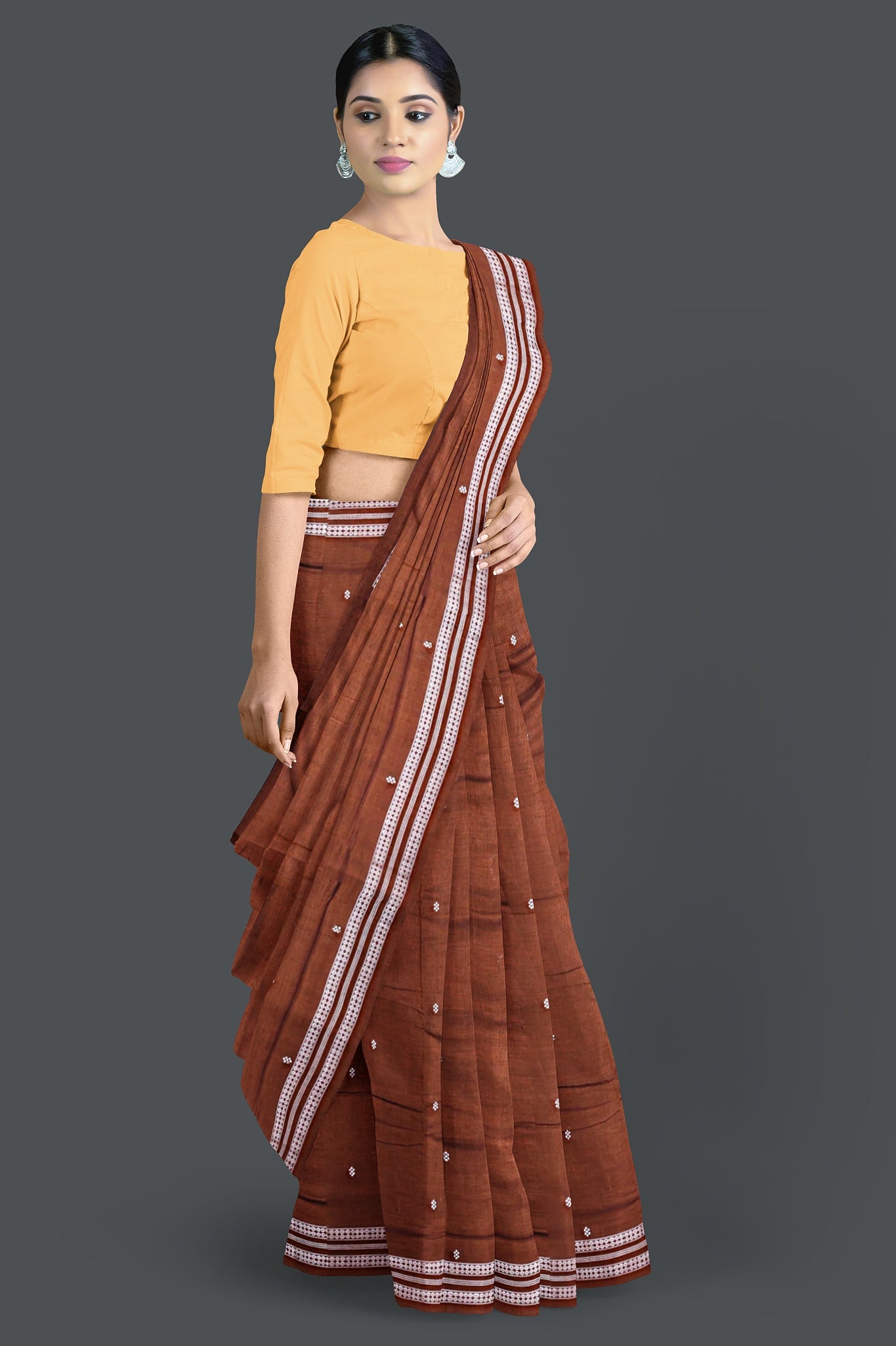 Deep Bronze Bomkai Butti Saree