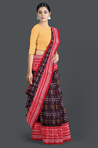 Coffee Body Bandha Saree(With Out Blouse)