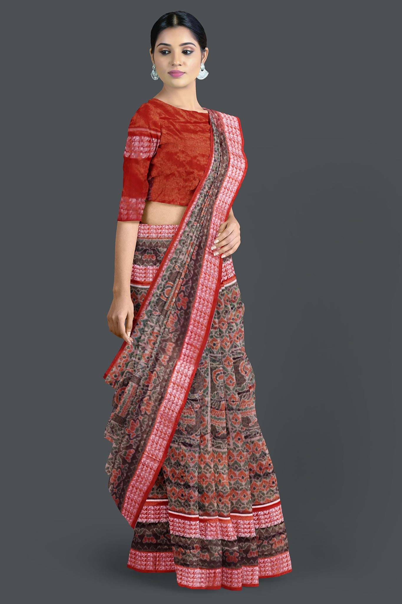 Golden Green Body Bandha Tissue Saree