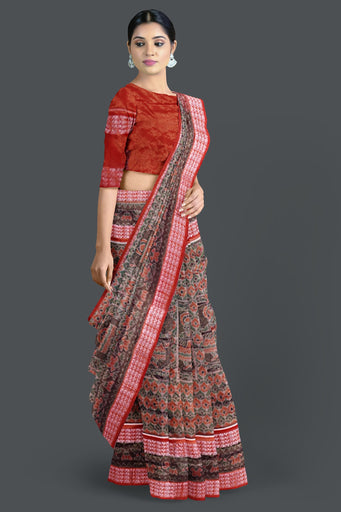 Golden Green Body Bandha Tissue Saree