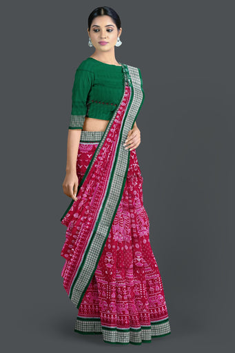 Hot Pink Traditional Body Bandha Saree