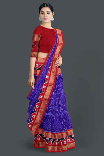 Blue Violate Body Bandha Tissue Saree