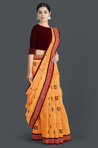 Light Orange Bomkai Saree