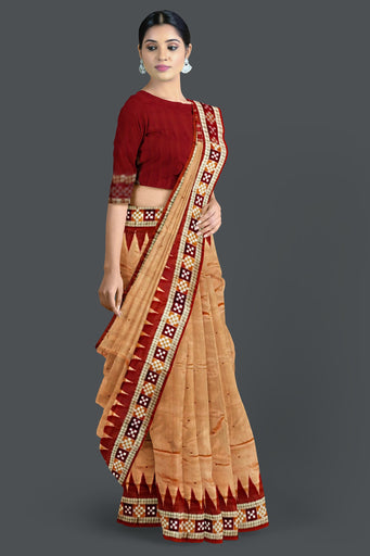 Light Coral Border Pasapalli Saree
