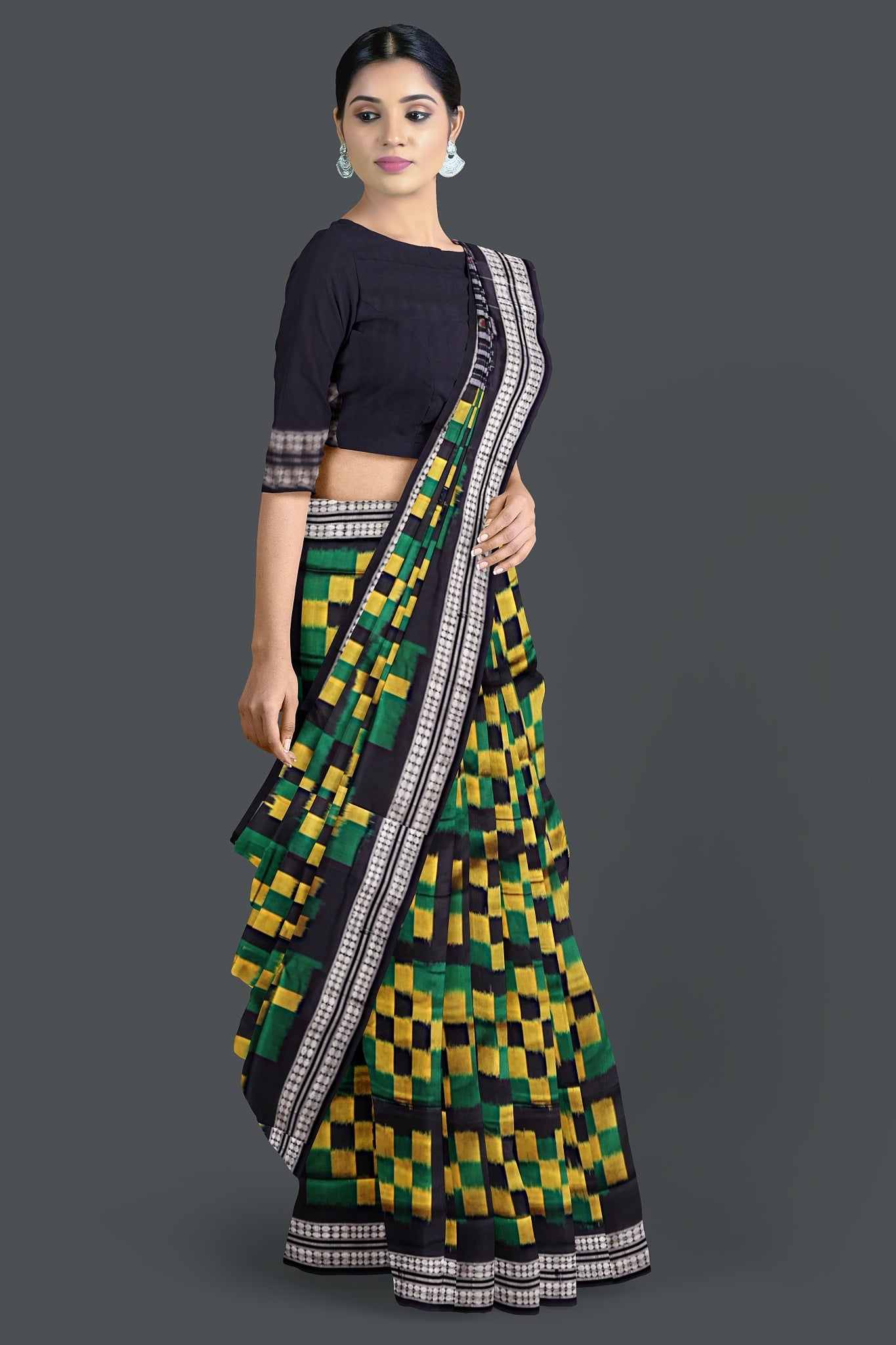 Black Self Border Body Pasapalli Saree