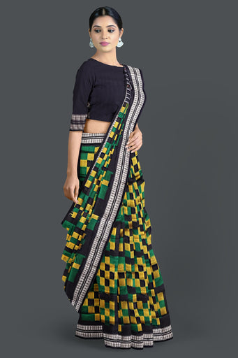 Black Self Border Body Pasapalli Saree