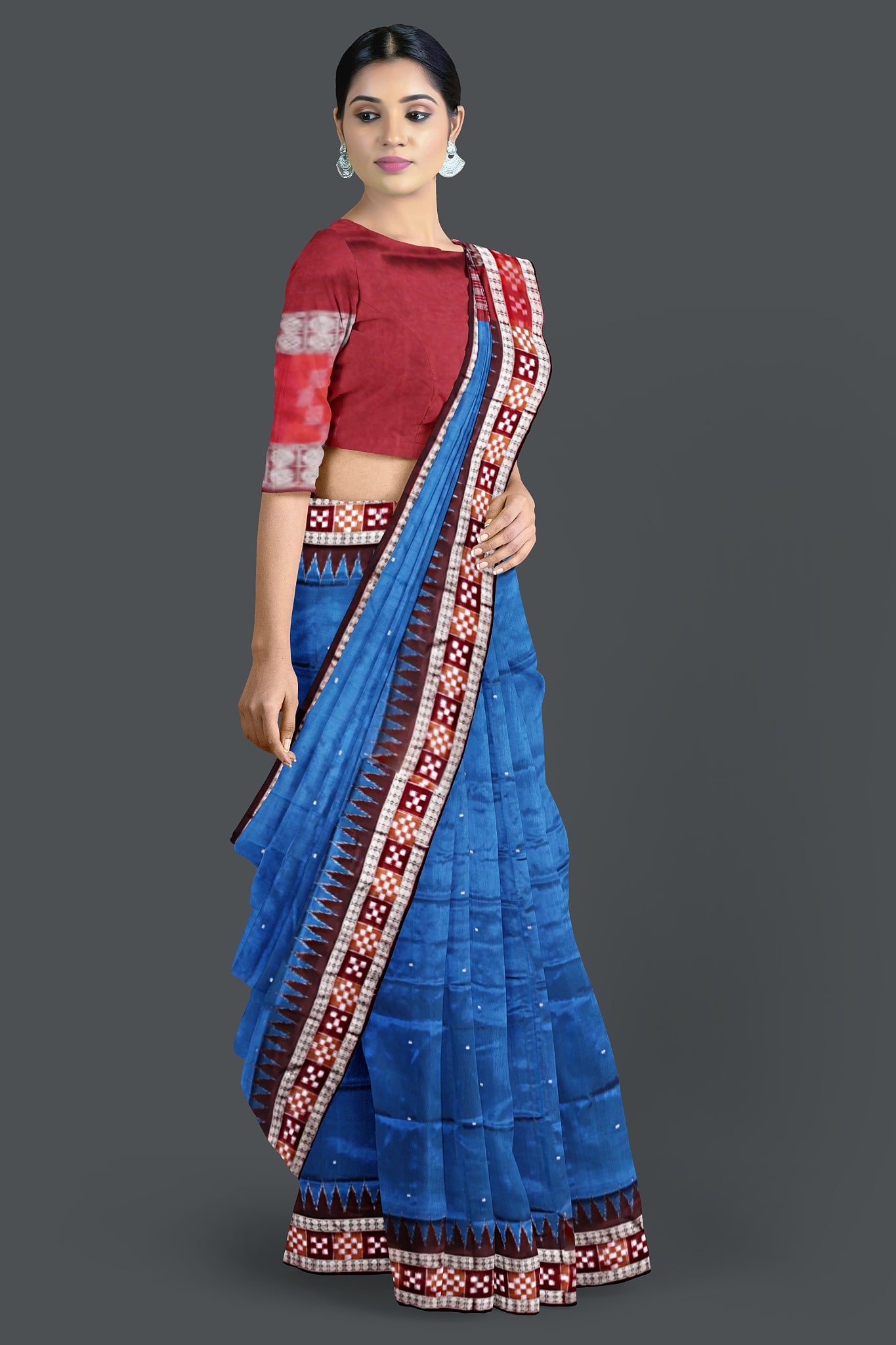 Royal Blue Border Pasapalli Bomkai Saree