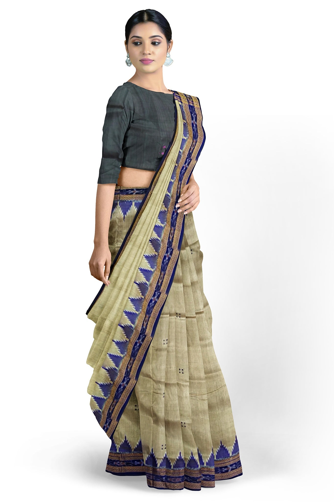 Matha Big Temple Border Khandua Pata Saree