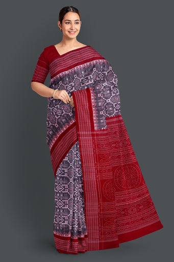 White And Red Body Bandha Saree