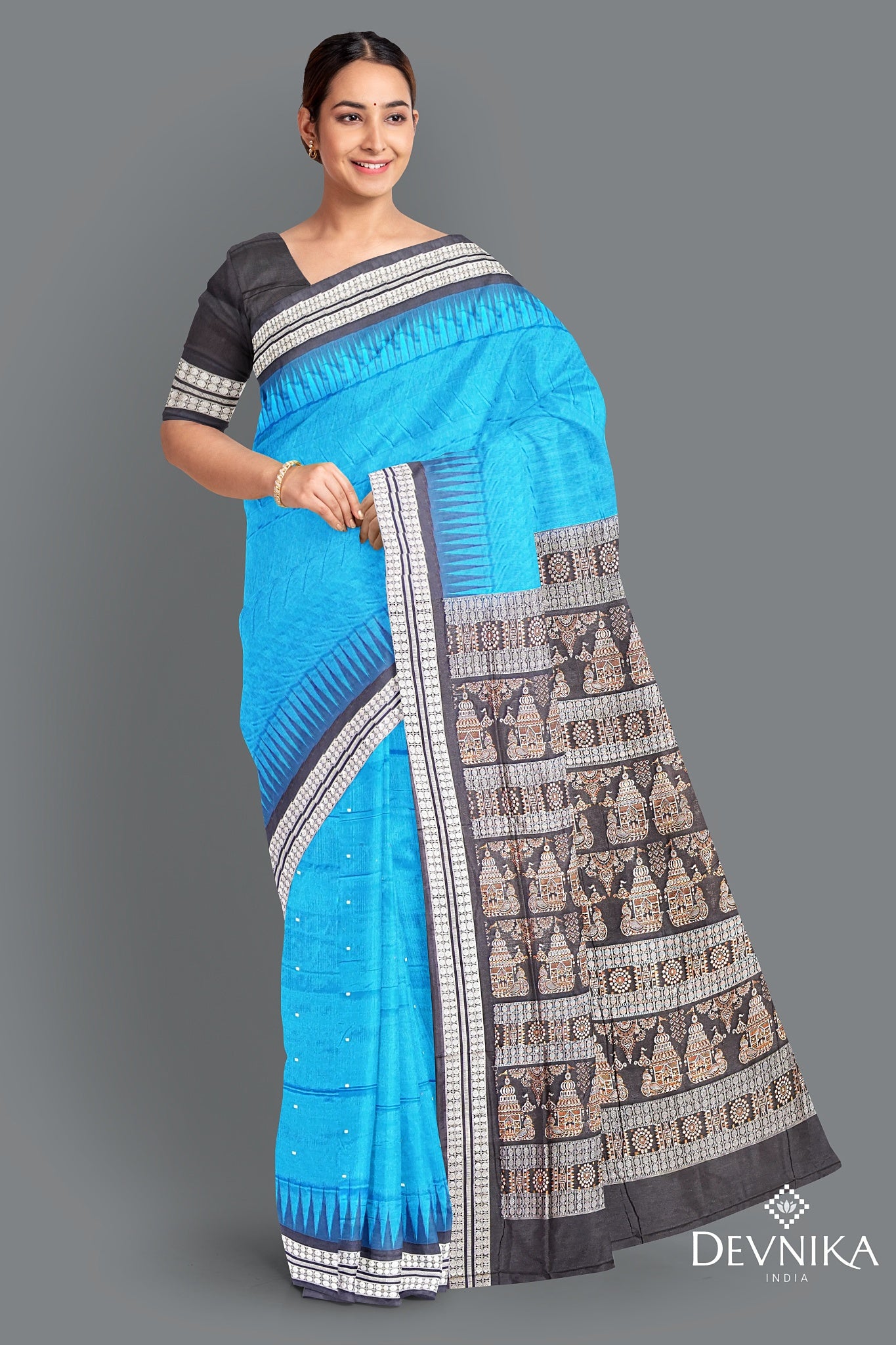 Royal Blue Bomkai Butti Saree
