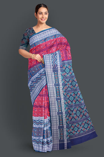 Dark Purple Double Border Bandha Saree