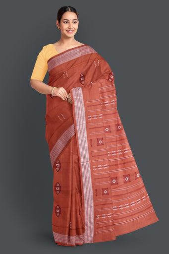 Chocklate Brown Bomkai Saree