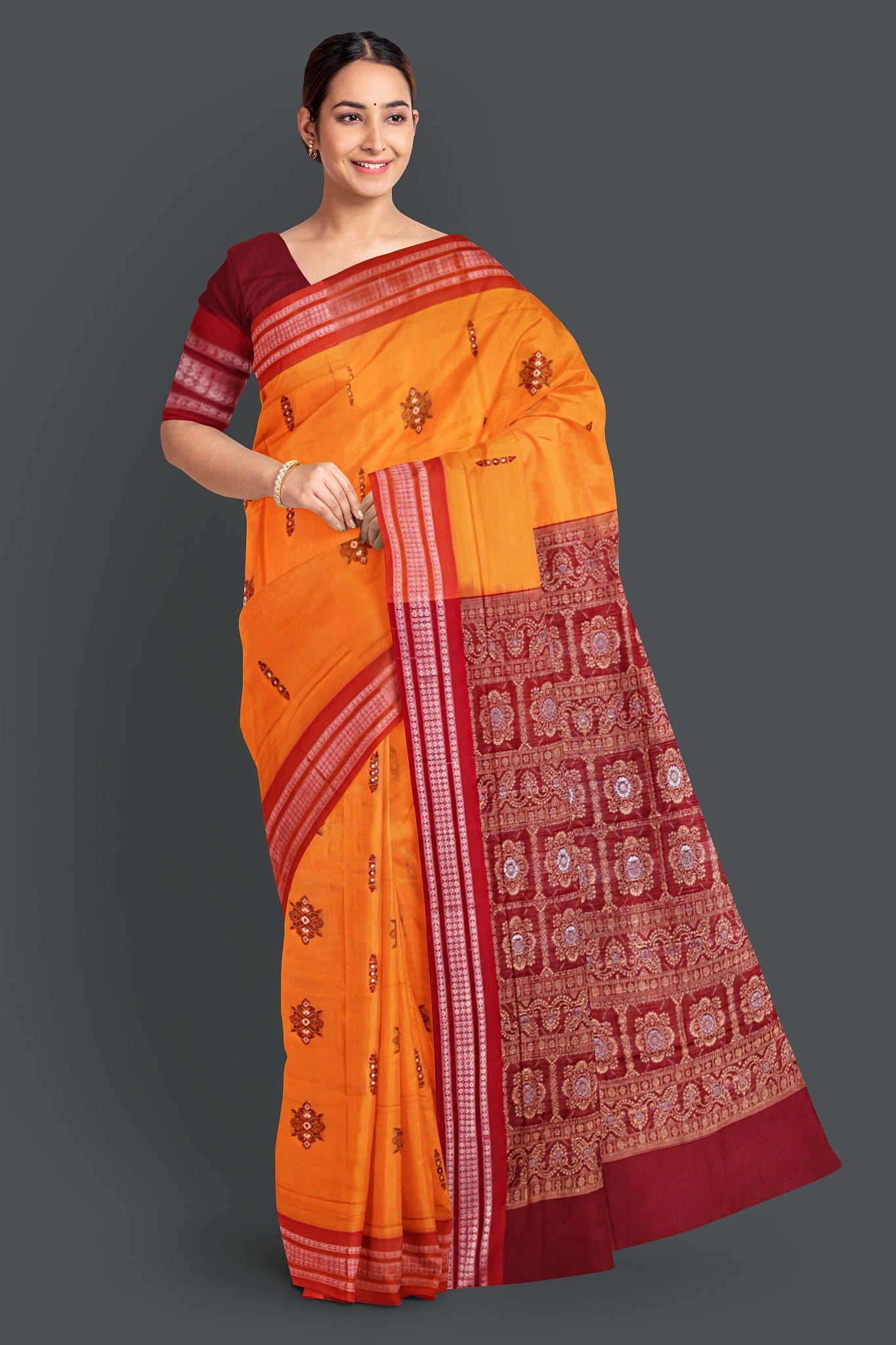Golen Yellow Bomkai Saree