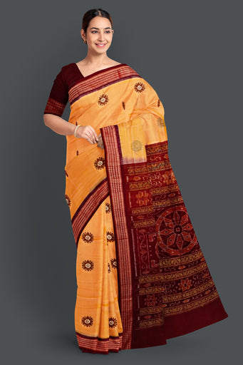 Light Orange Bomkai Saree