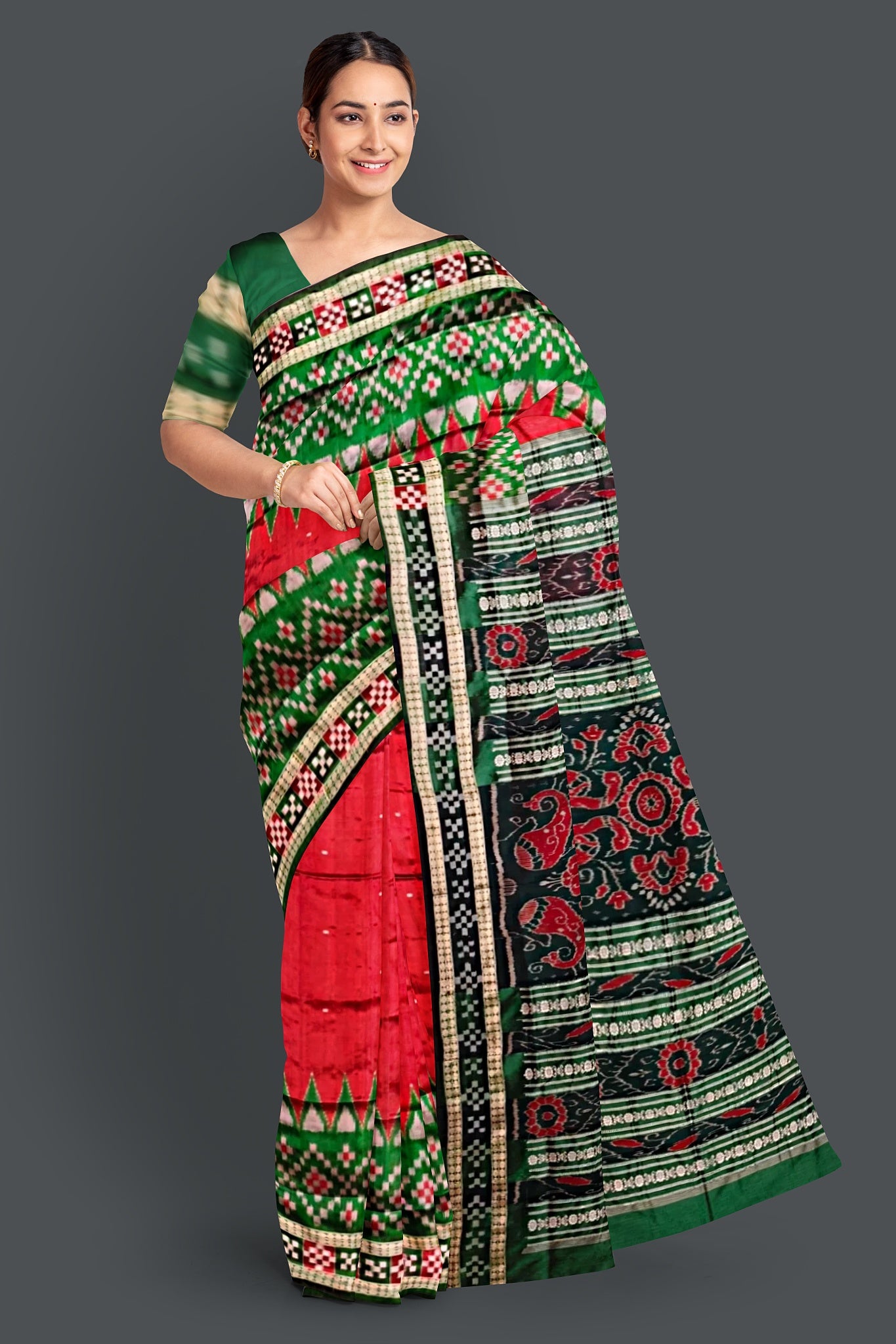 Maroon Border Pasapalli Saree