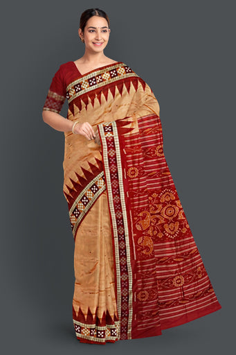 Light Coral Border Pasapalli Saree