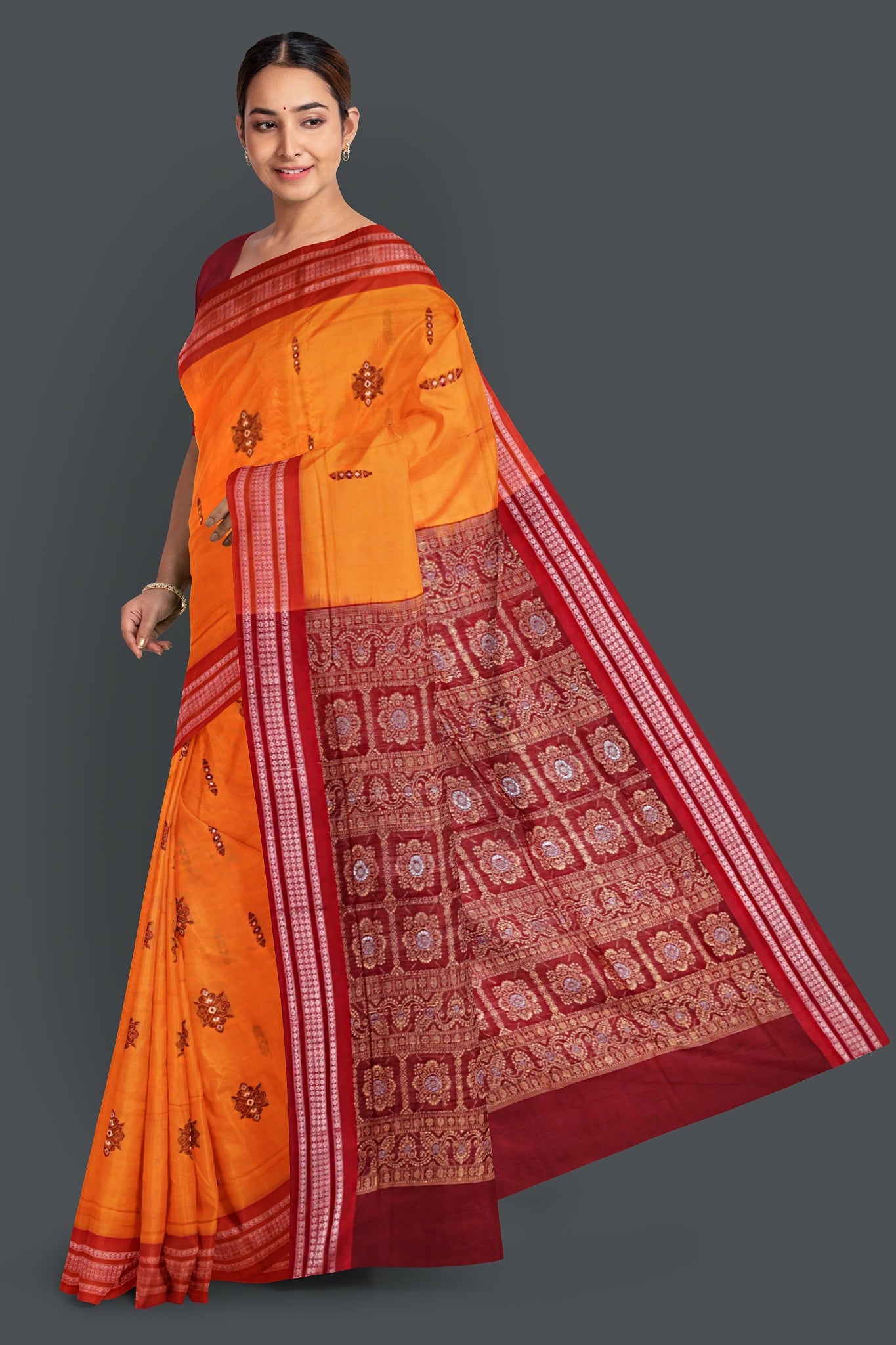 Golen Yellow Bomkai Saree