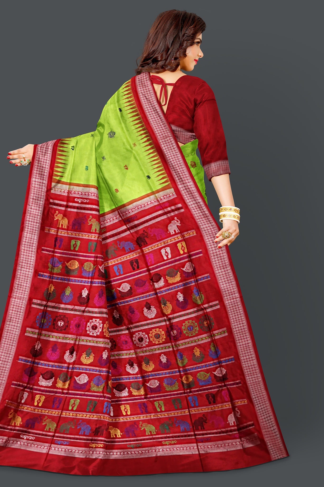 Fresh Green Maha Laxmi Saree