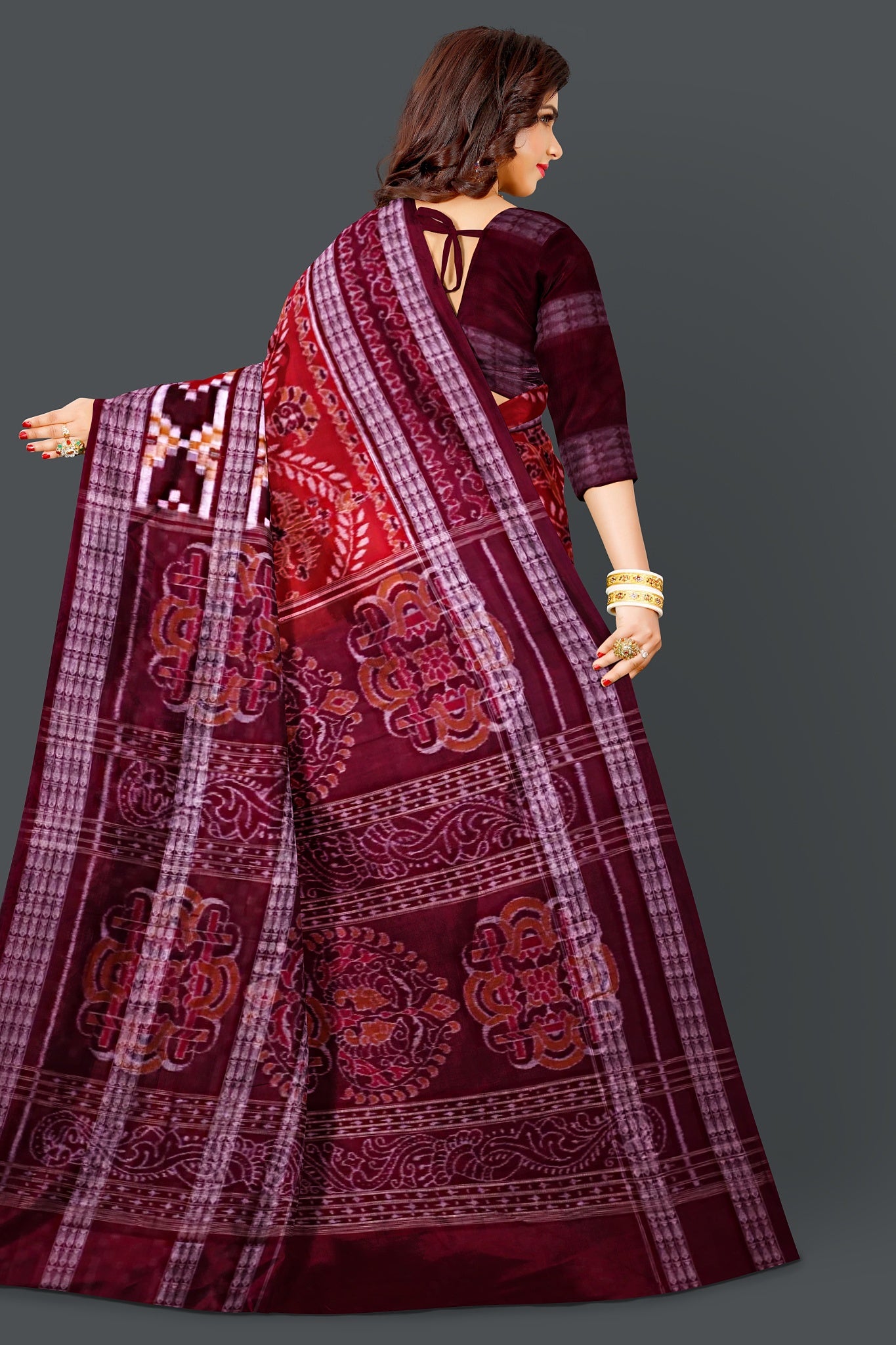 Rust Double Pasapalli Saree