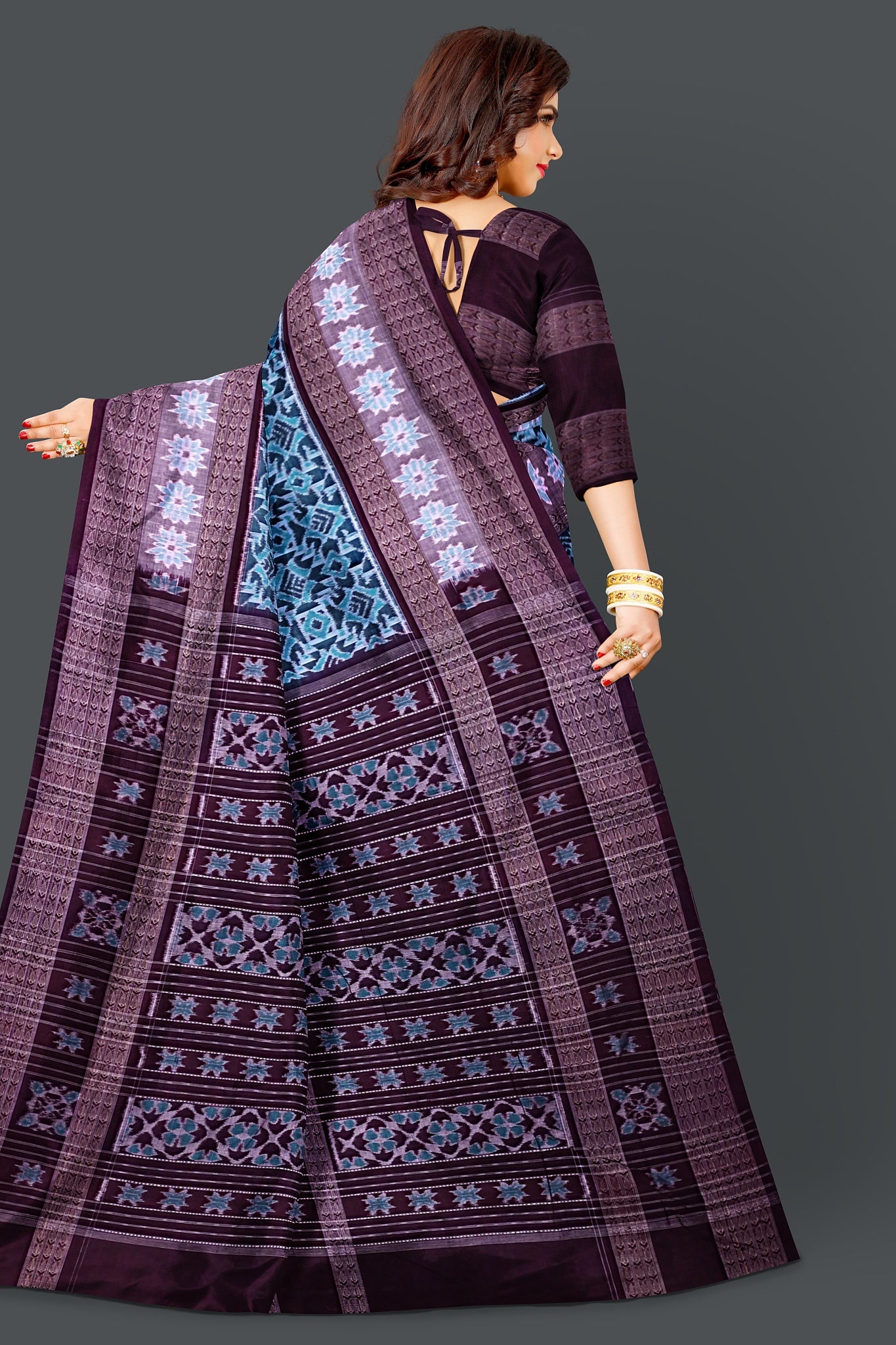 Light Green Big Border Bandha Saree