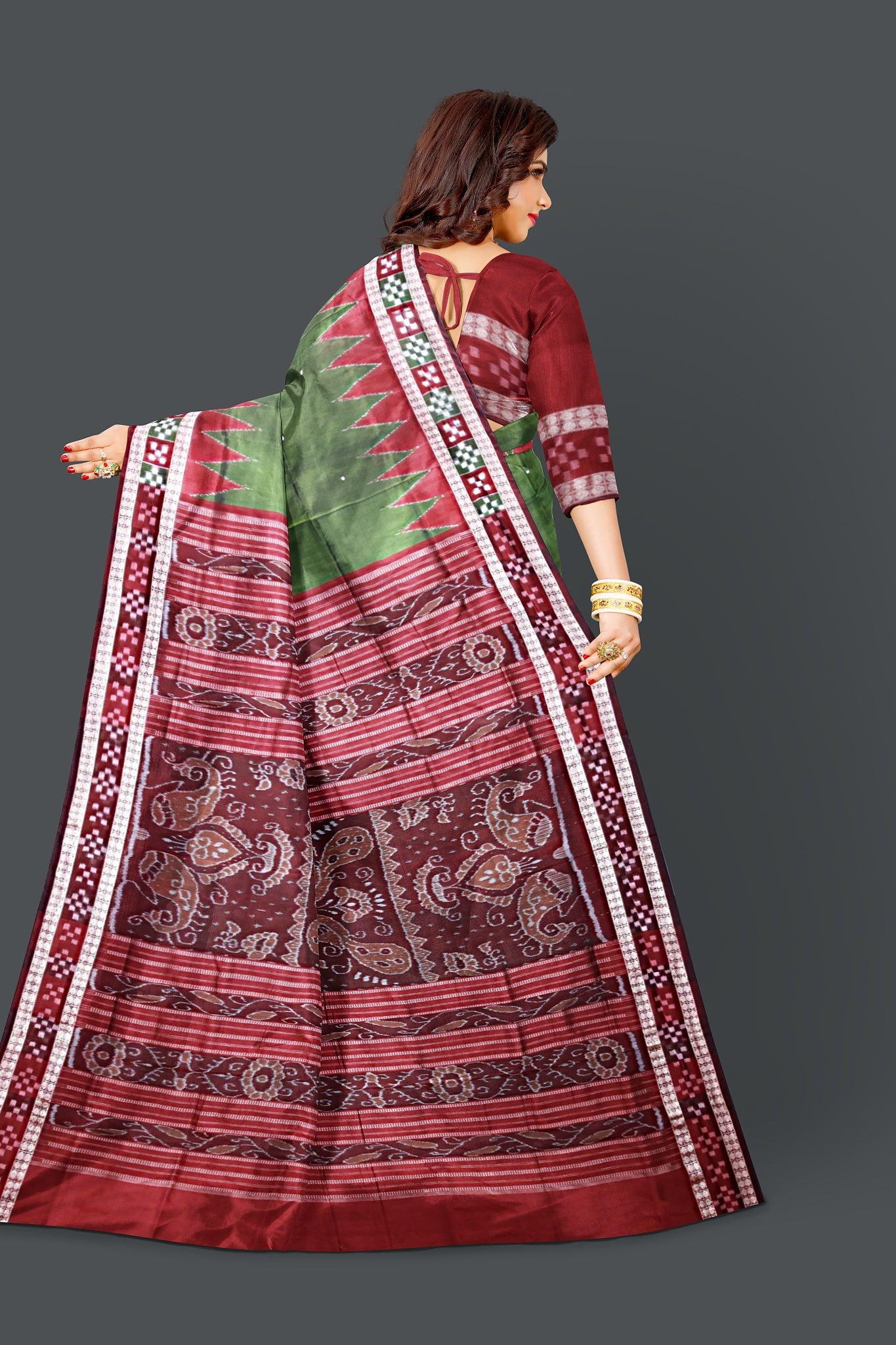 Emerald Green Border Pasapalli Saree