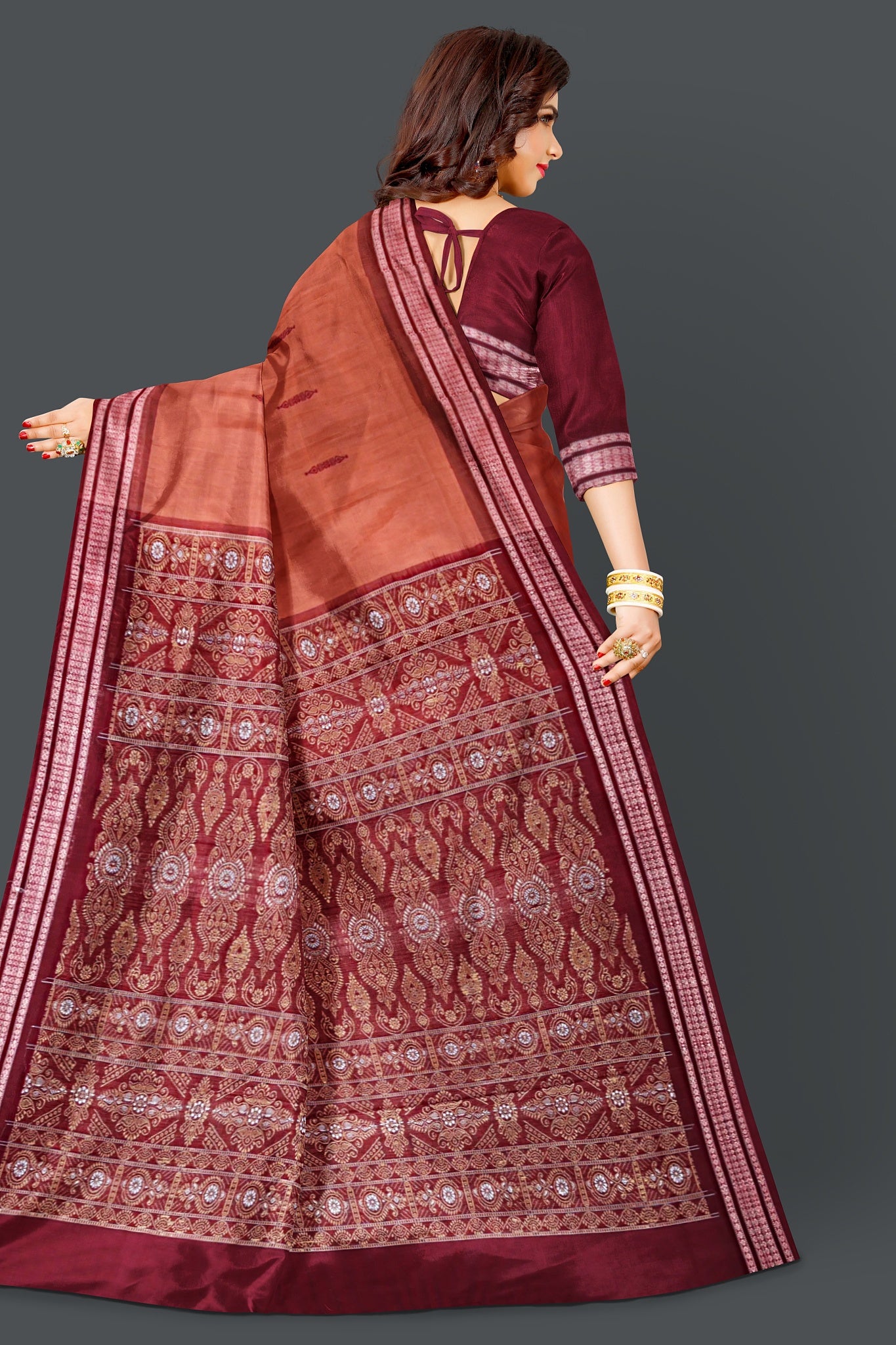 Light Brown Bomkai Saree