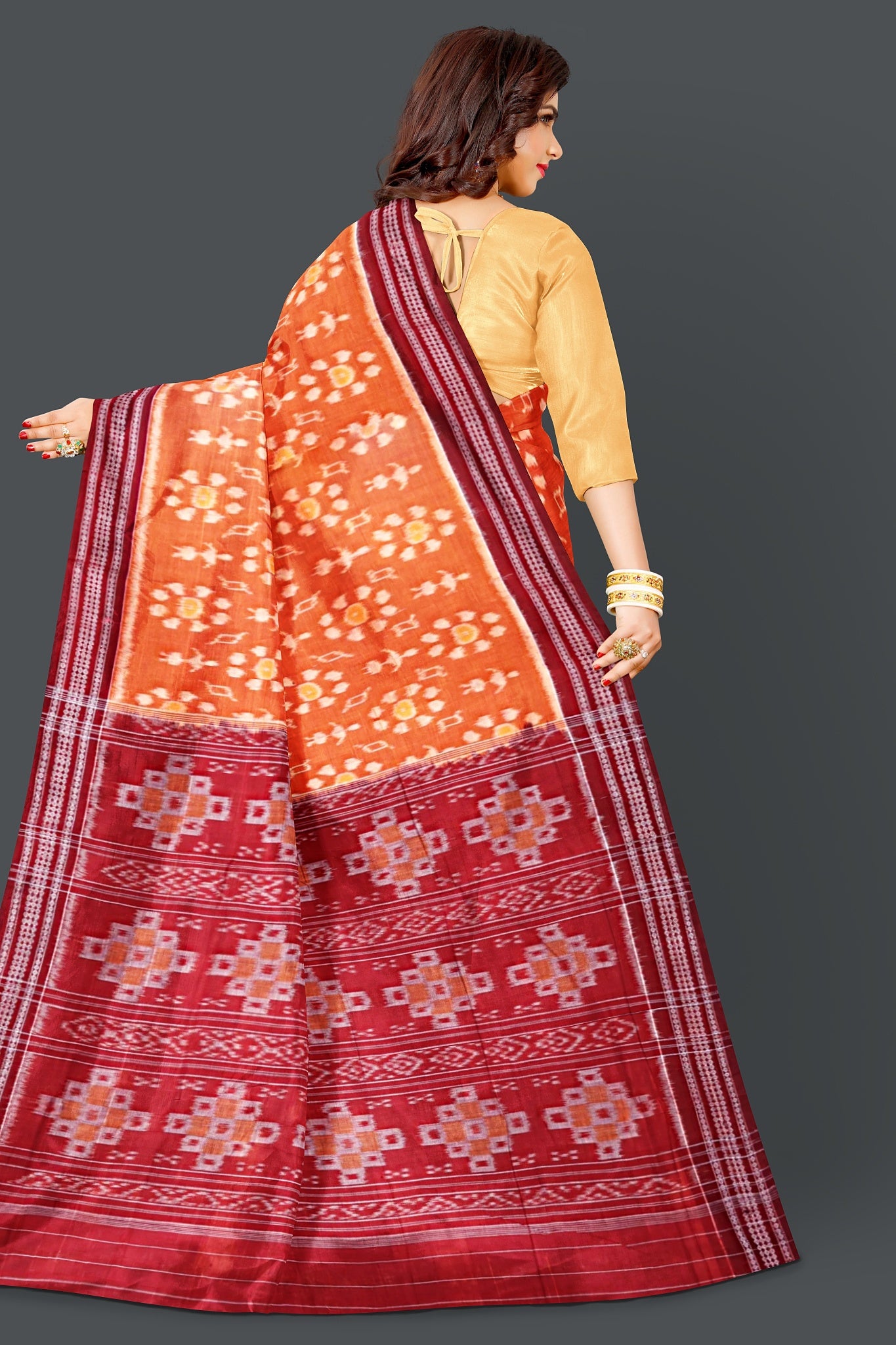 Golden Yellow Body Bandha Saree