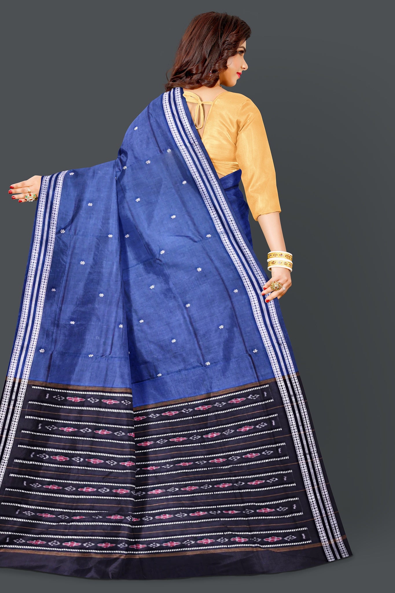 Navy Blue Mini Butti Saree