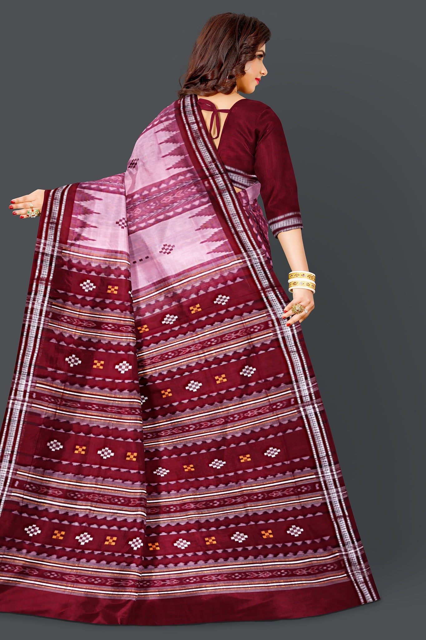 Hot Pink And Dark Violet Body Bandha Saree