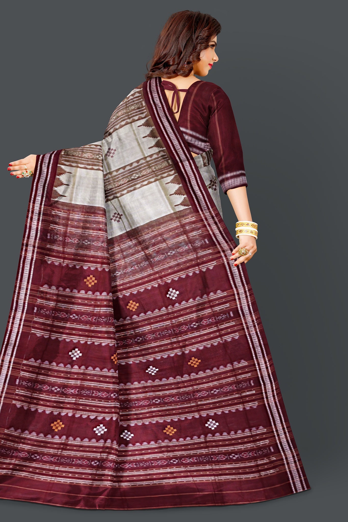 Spring Green Pata Bapta Saree