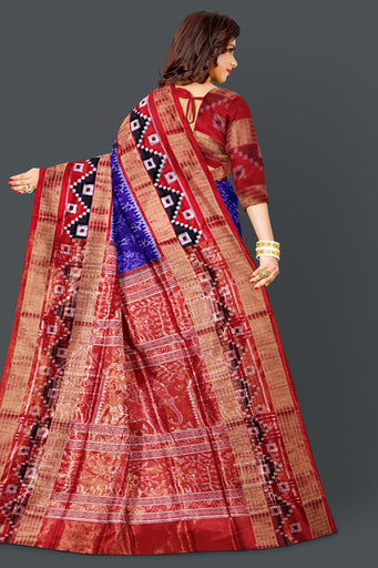 Blue Violate Body Bandha Tissue Saree