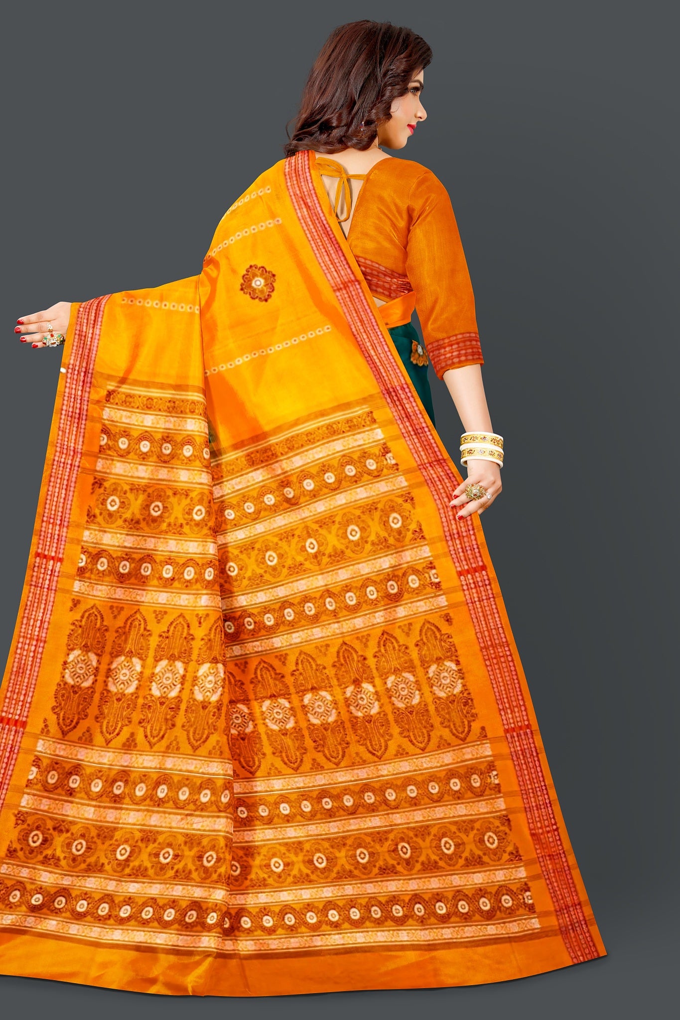 Leaf Green Bomkai Saree