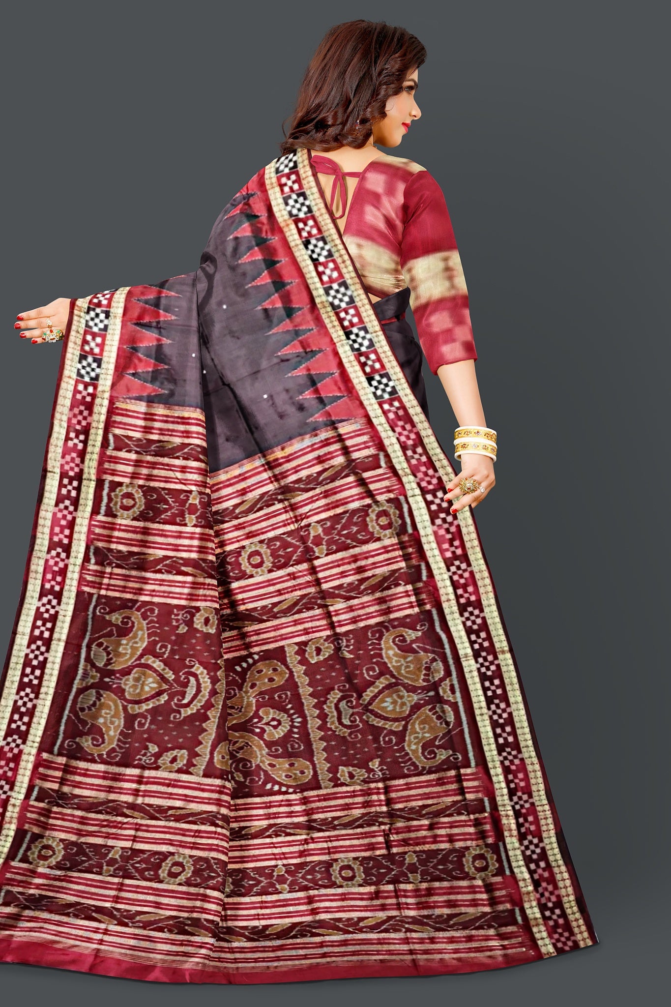 Deep Coffee Border Pasapalli Saree