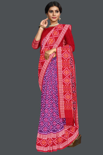 Purple Big Border Bandha Saree