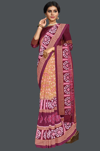 Dark Mustard Bandha Pasapalli Saree