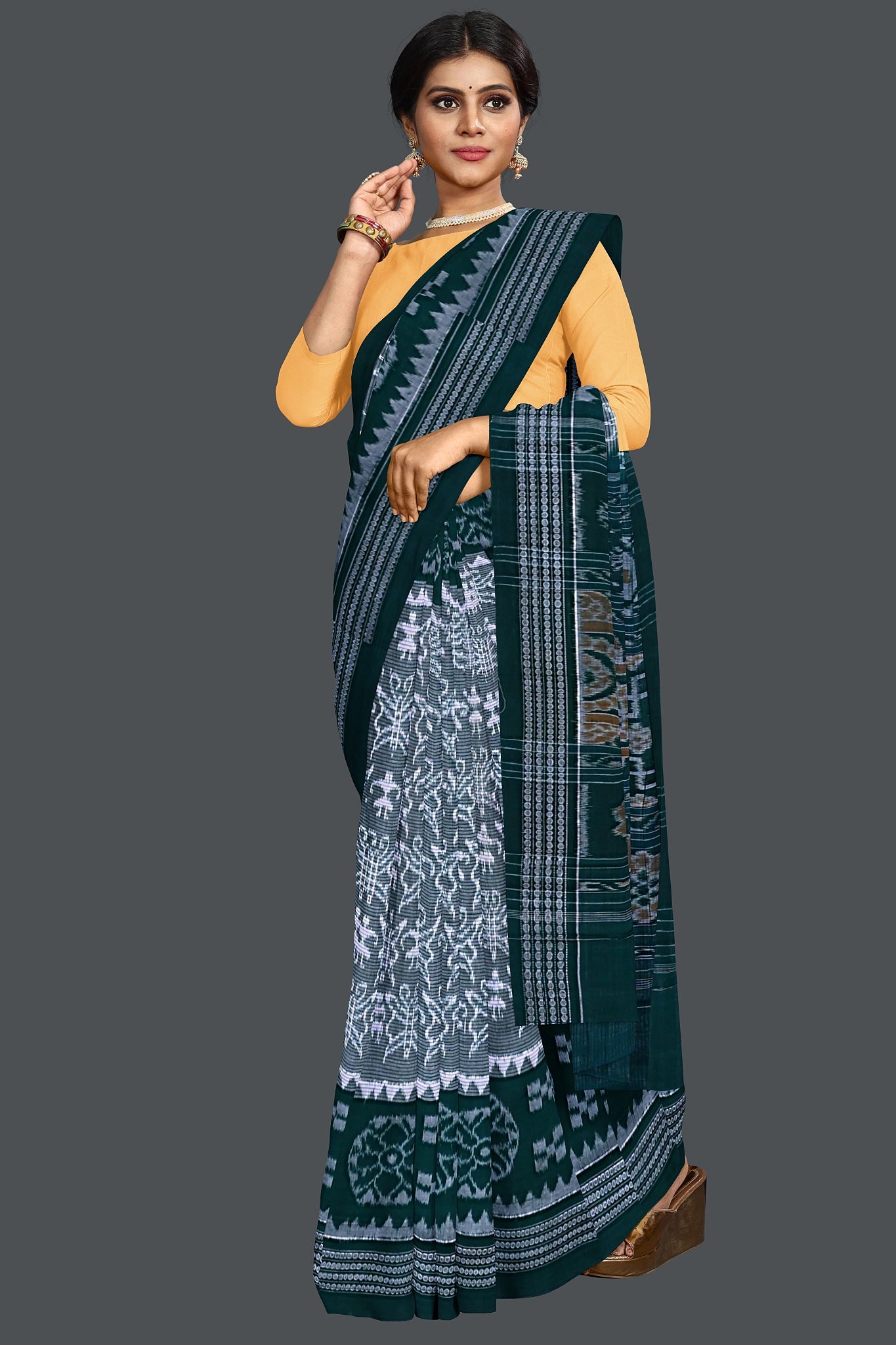 Light Sea Green Body Bandha Saree(With Out Blouse)