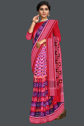Blue, Magenta Teracota Bandha Saree