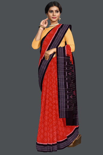 Dark Orange Body Bandha Saree(With Out Blouse)