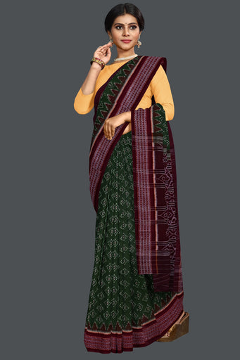 Deep Green Body Bandha Saree(With Out Blouse)