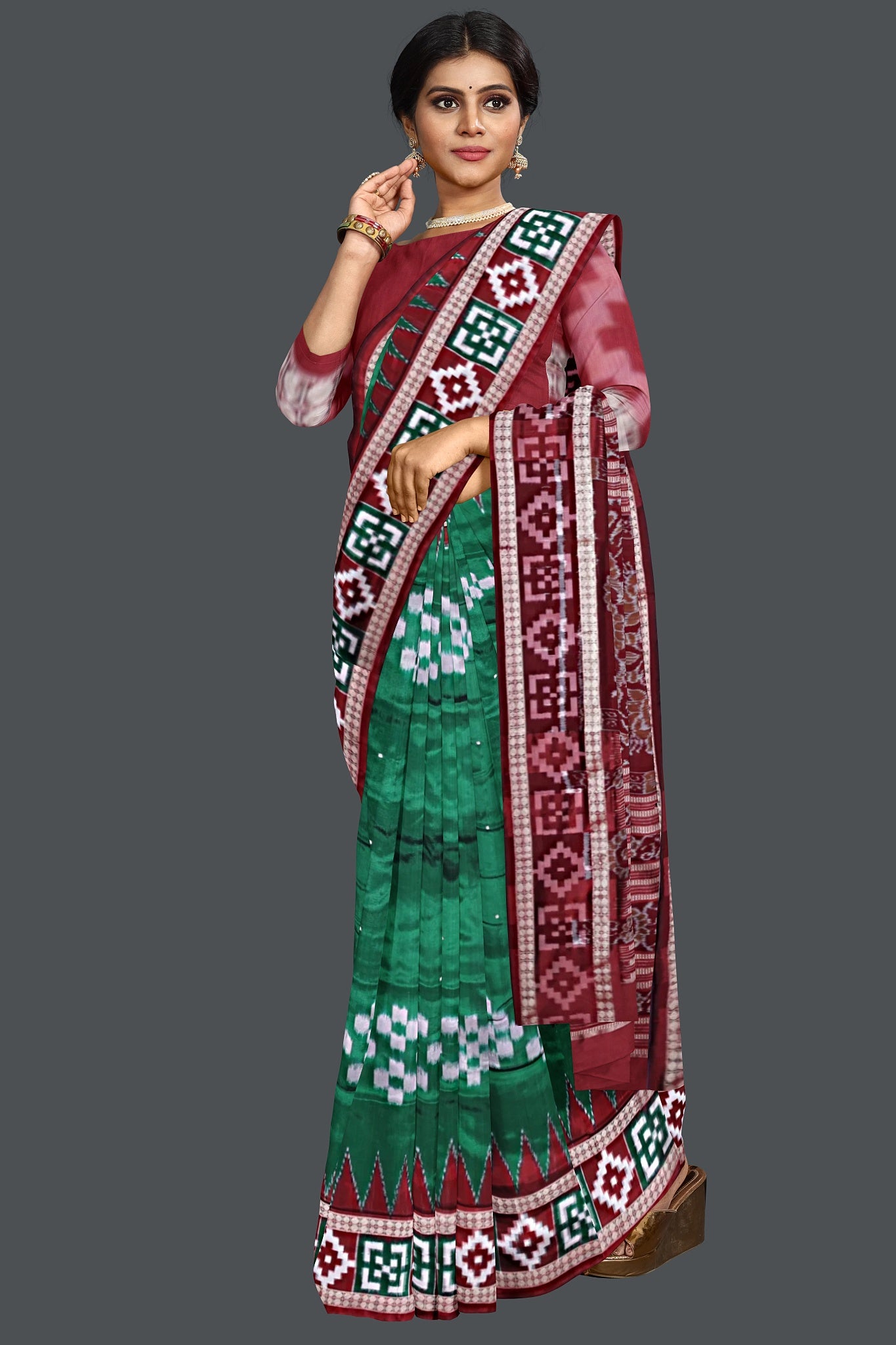 Green Border Pasapalli Saree