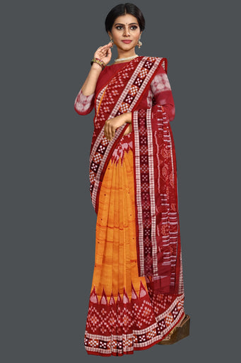Golden Orange Border Pasapalli Saree