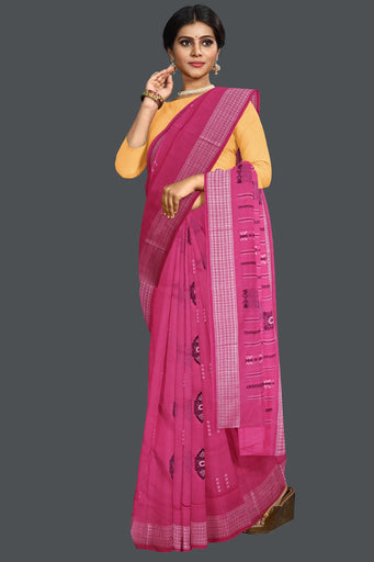 Pink Bomkai Saree